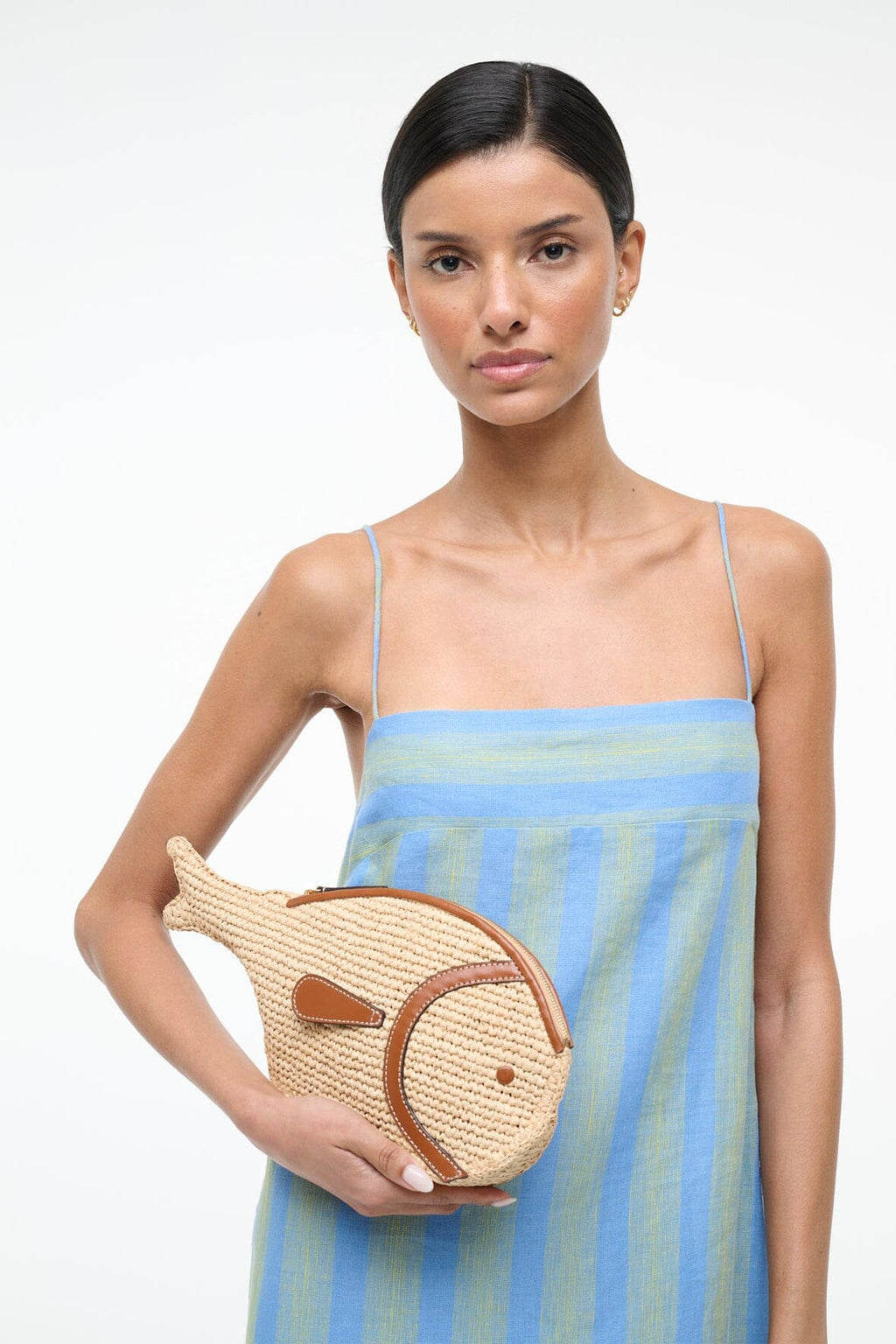 PESCE RAFFIA CLUTCH | NATURAL TAN