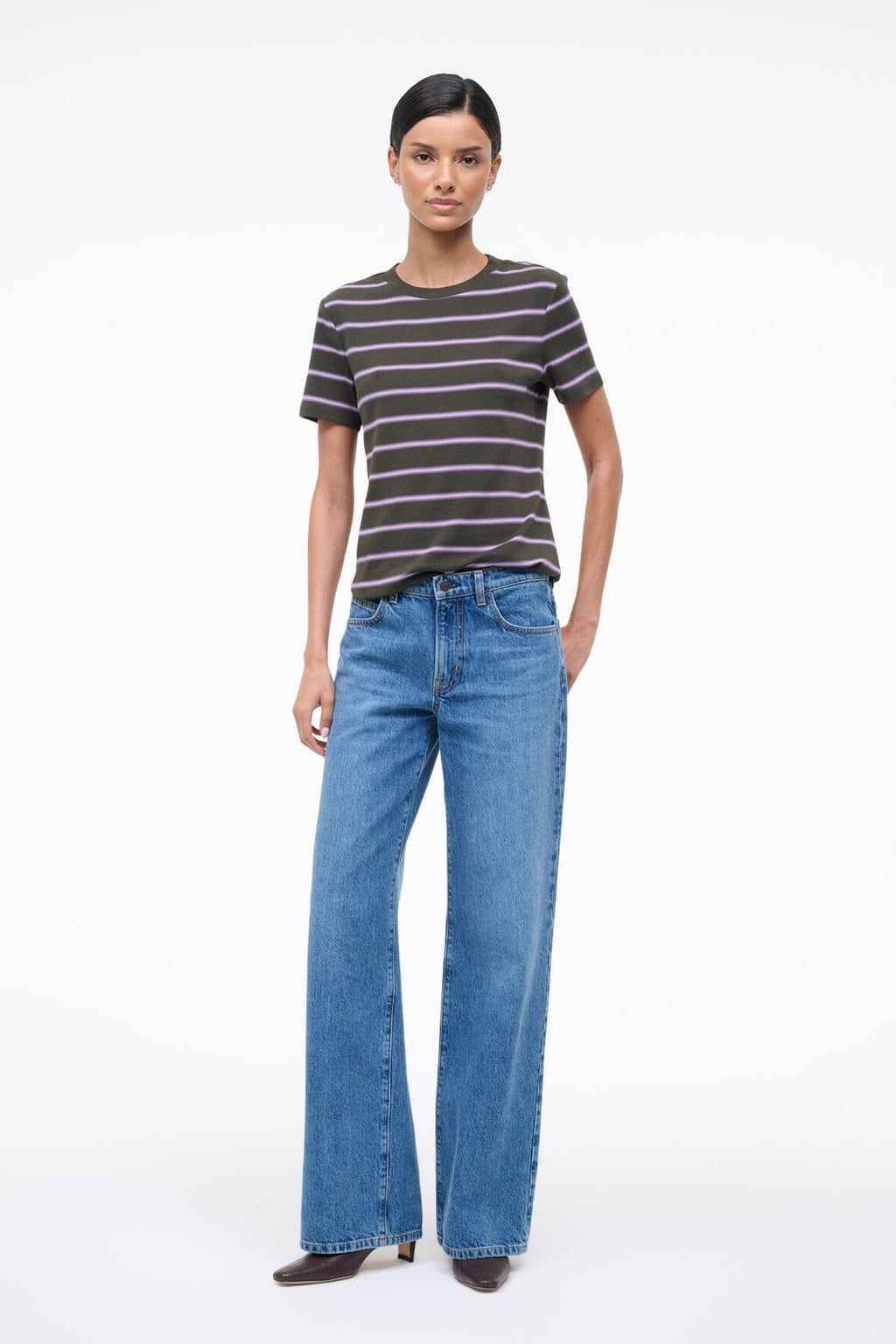 WEEKEND CREW TEE | PINE STRIPE