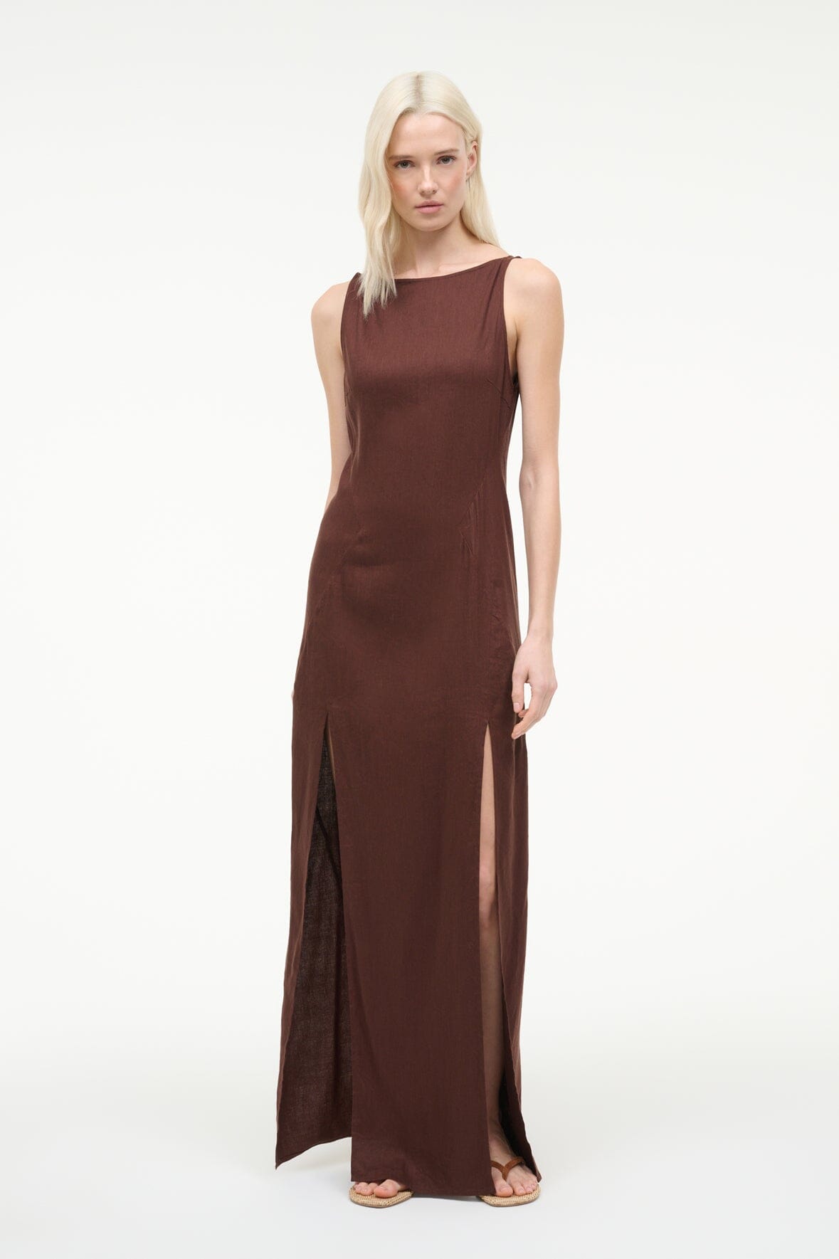 COSTA LINEN DRESS | DARK OAK