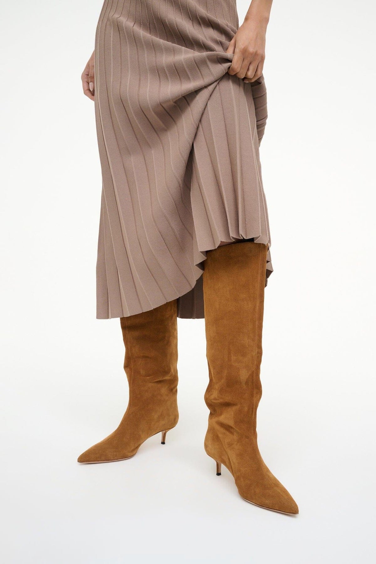 SEBASTIAN KITTEN HEEL BOOT | TAN